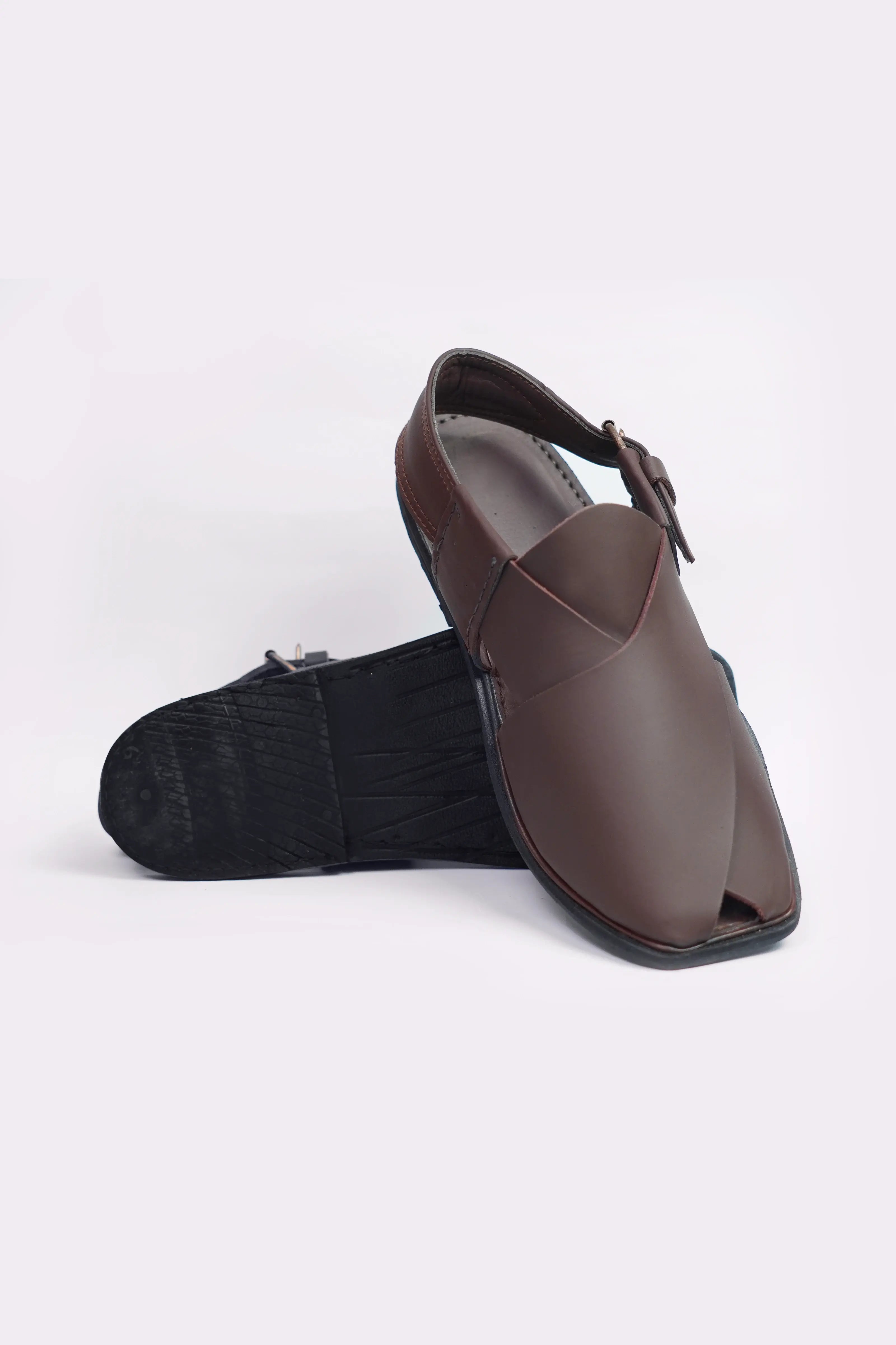 Premium Brown Leather Peshawari Chappal
