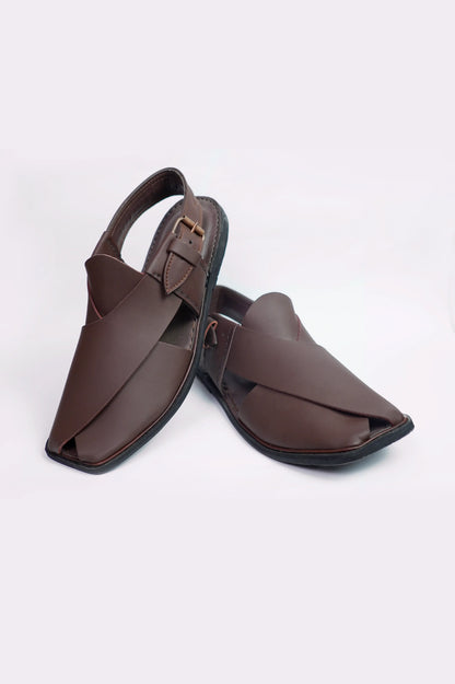 Premium Brown Leather Peshawari Chappal
