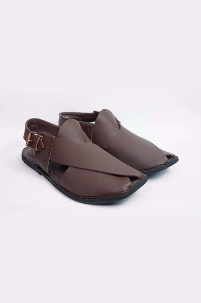 Premium Brown Leather Peshawari Chappal