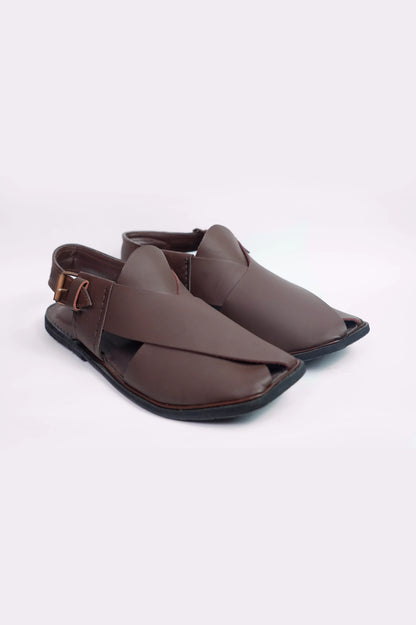 Premium Brown Leather Peshawari Chappal