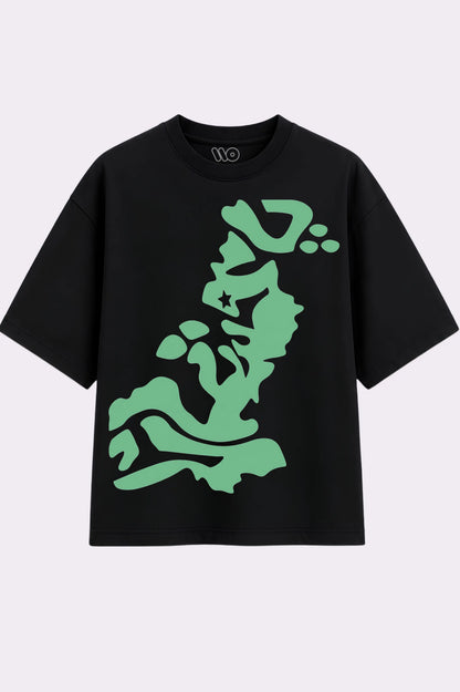 Independence Day Black Oversized T-Shirt