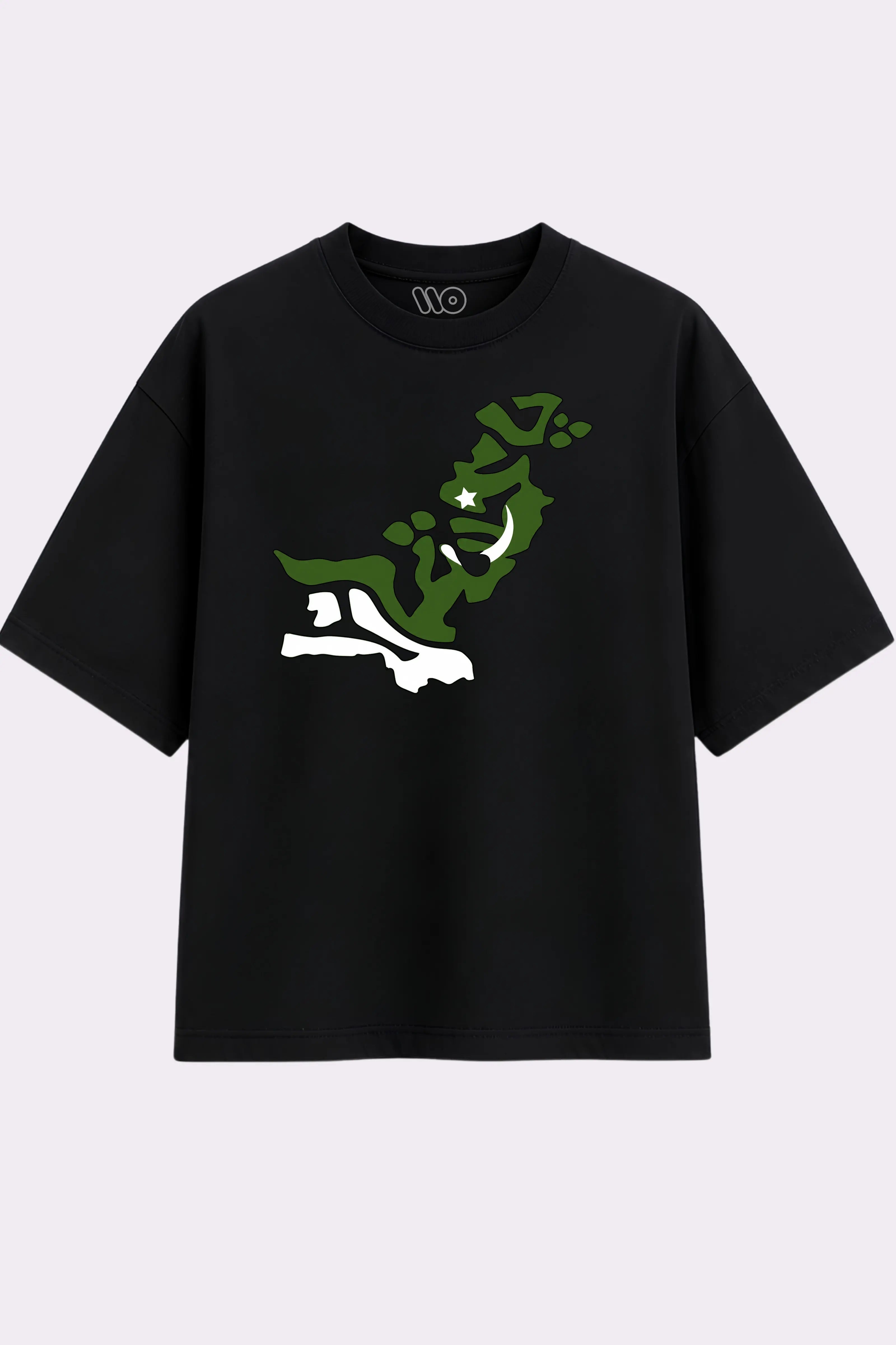 Pakistan Map Black Graphic T-Shirt
