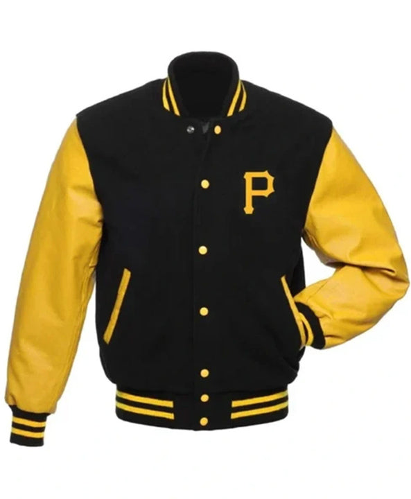 Pittsburgh Pirates Yellow And Black Varsity Jacket
