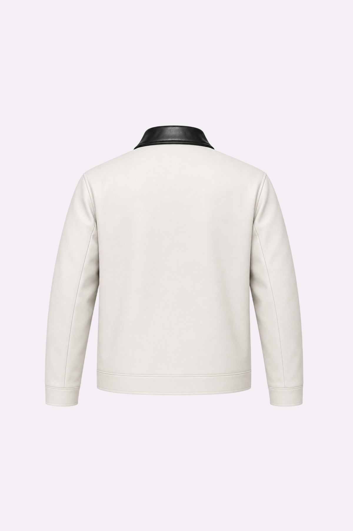 White Faux Leather Zip-Up Jacket