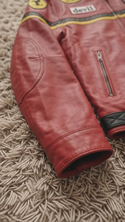 Ferrari Racing Red Faux Leather Jacket