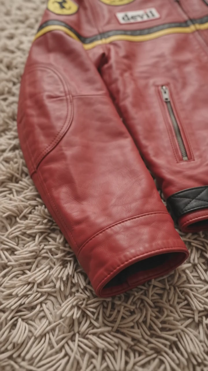 Ferrari Racing Red Faux Leather Jacket