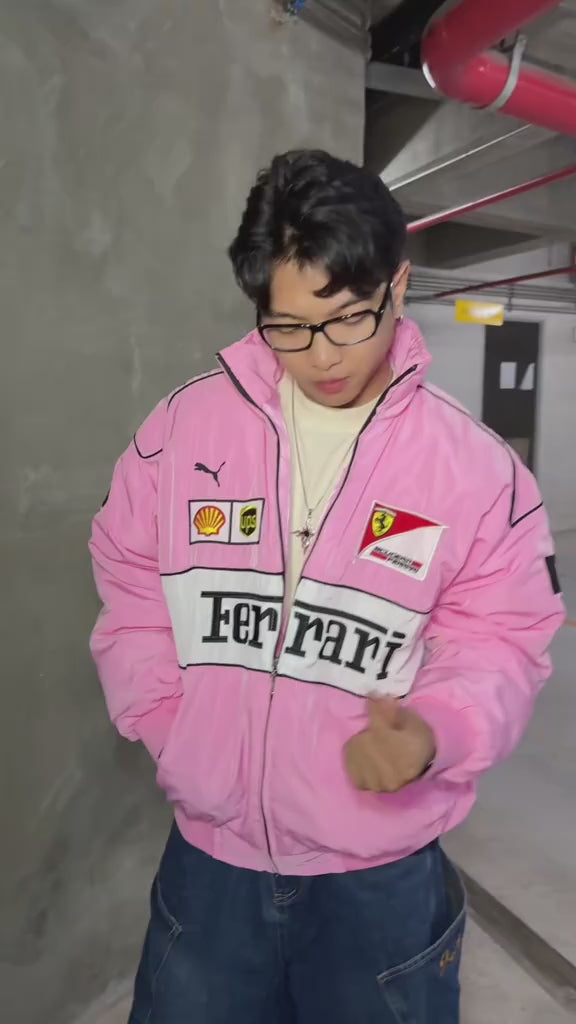 Ferrari Vintage Pink Racing F1 Jacket