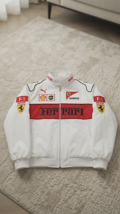 Ferrari Vintage White F1 Racing Jacket