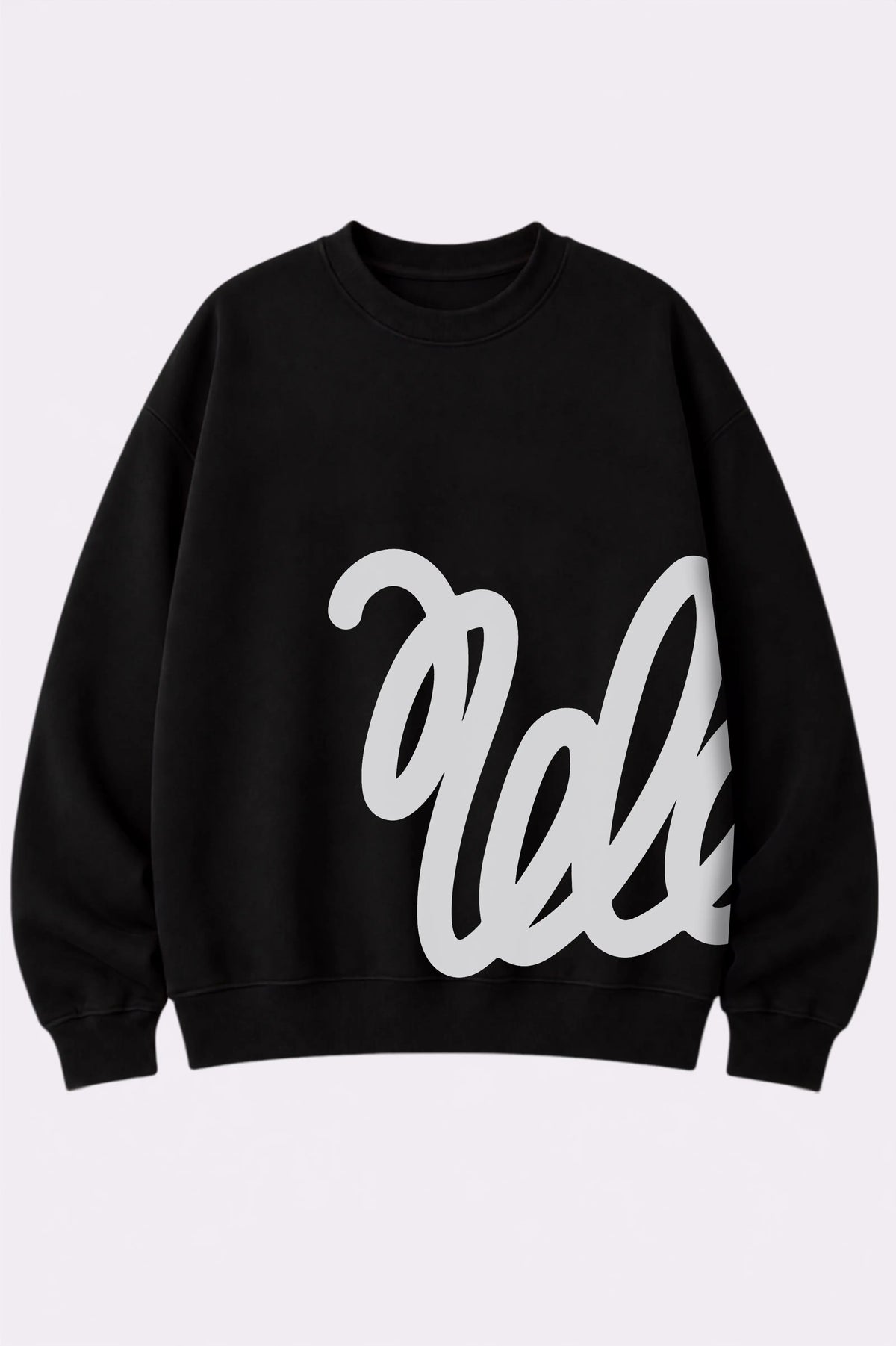 Black Cursive Graphic Printed Sweatshirt