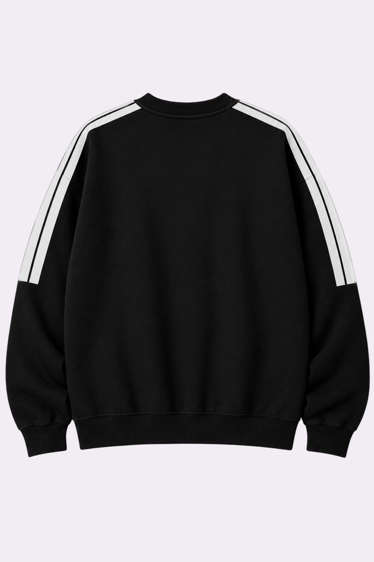Black Urban Stripe Crewneck Sweatshirt