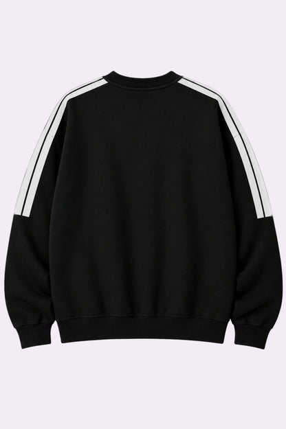 Black Urban Stripe Crewneck Sweatshirt