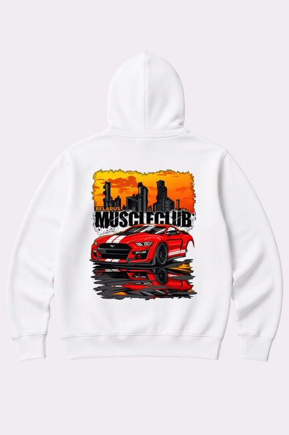 Muscleclub Car Kids White Hoodie
