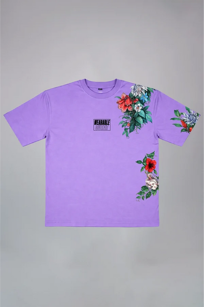 Midnight Floral Purple Oversized T-Shirt