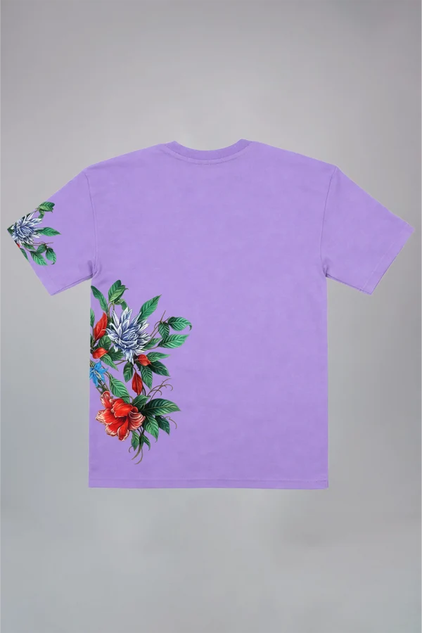 Midnight Floral Purple Oversized T-Shirt