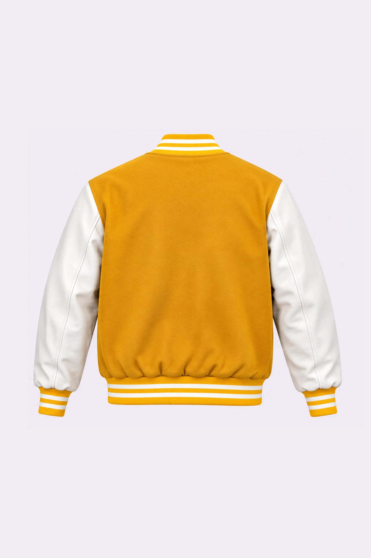 Yellow and White Wool Varsity Jacket
