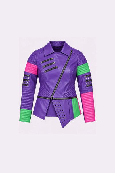 Multicolor Women Leather Jacket