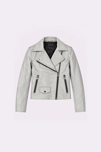 Asymmetric Leather Biker Jacket