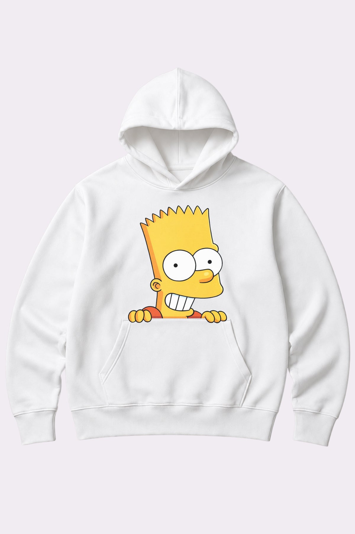 Bart Simpson Juniors White Graphic Hoodie