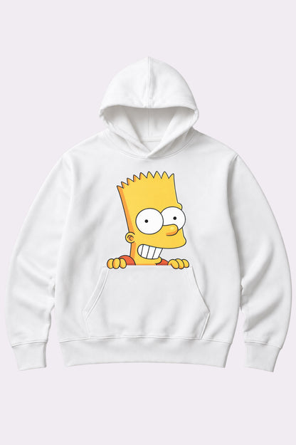 Bart Simpson Juniors White Graphic Hoodie