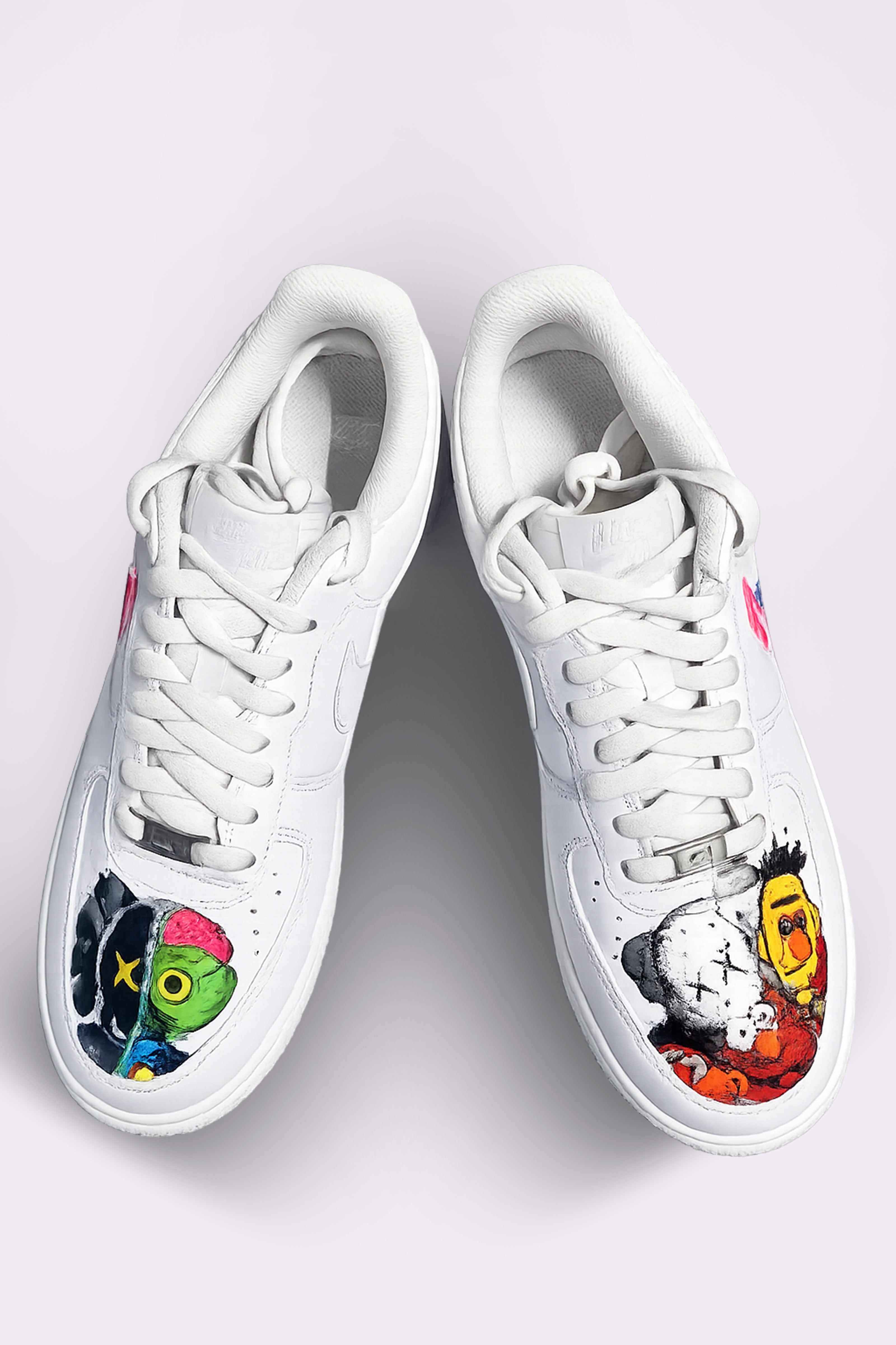 Hand Painted KAWS Sesame AF1 Sneakers