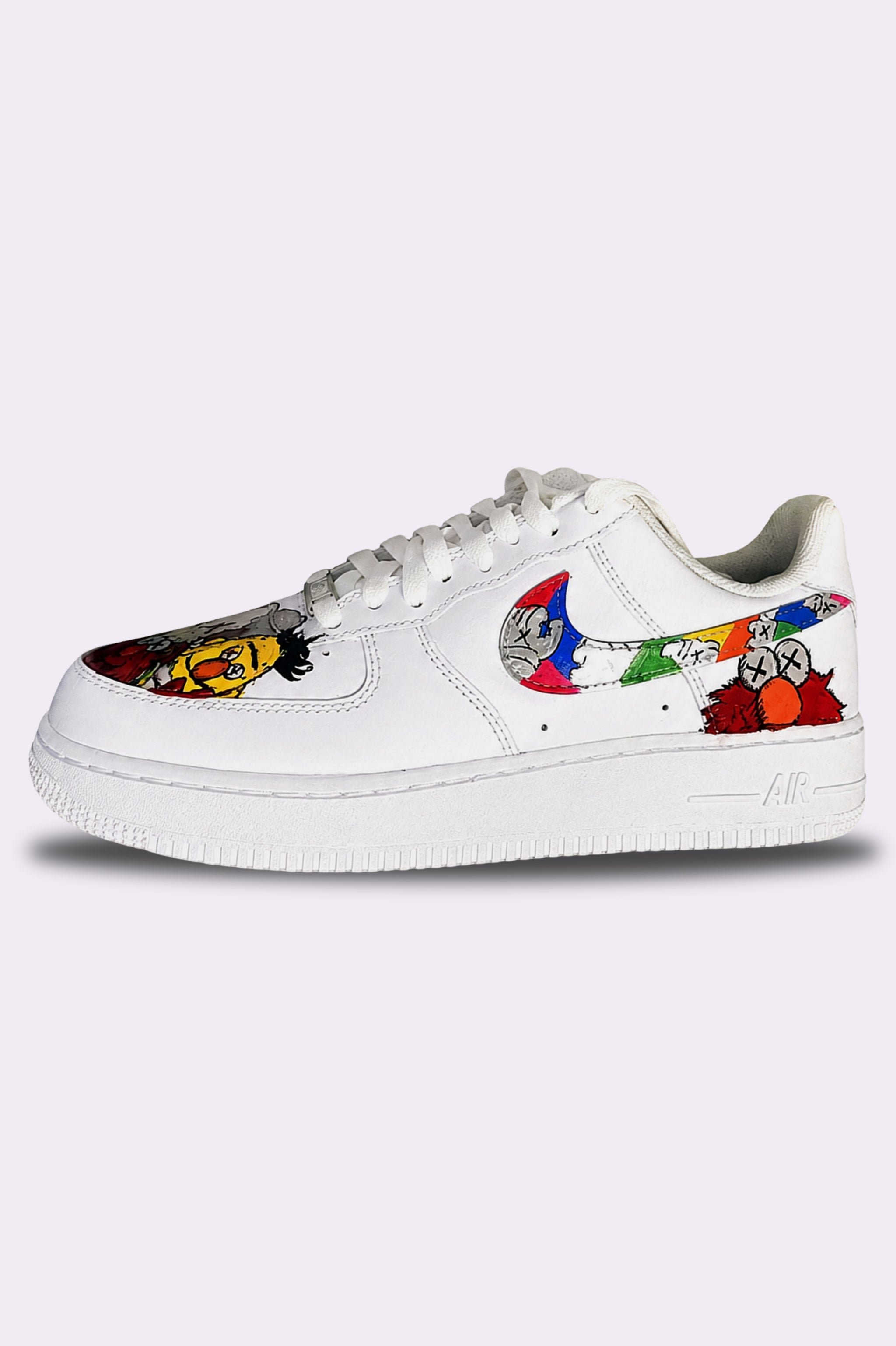 Hand Painted KAWS Sesame AF1 Sneakers