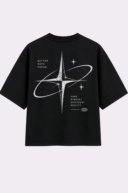 Better Days Ahead Black Oversized T-Shirt
