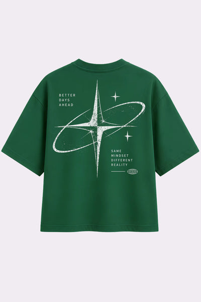 Better Days Ahead Green Oversized T-Shirt
