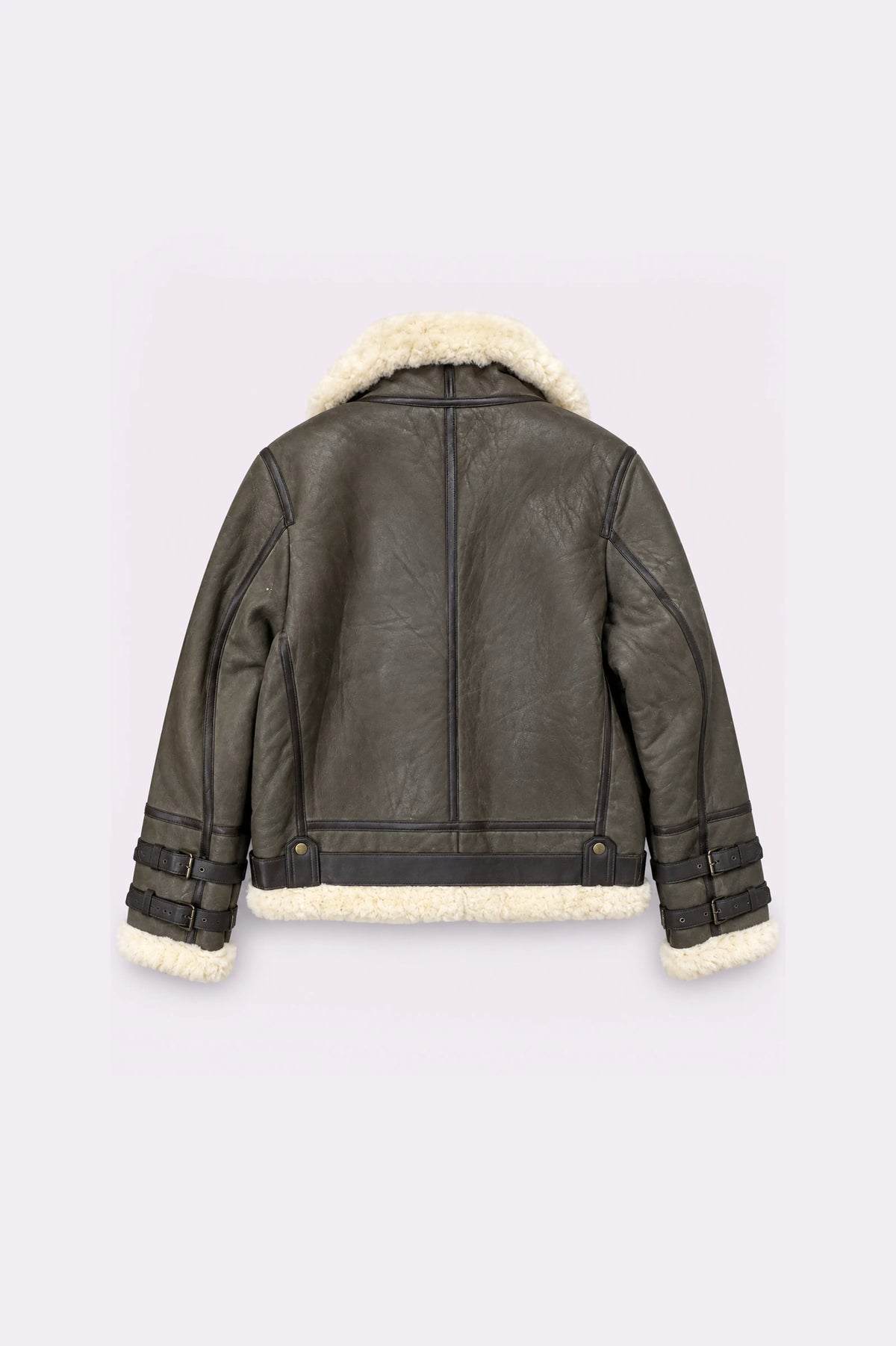 Shearling Aviator Bomber Jacket - back view