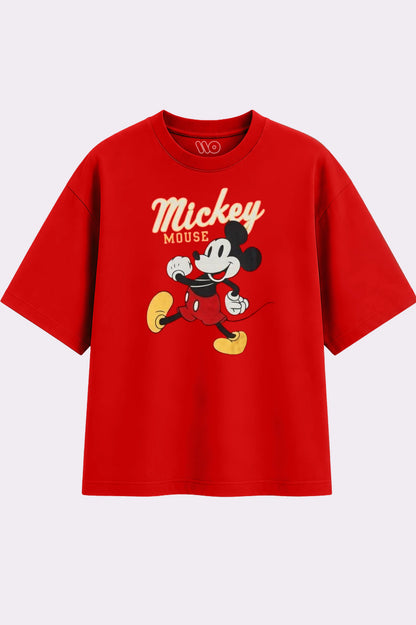 Red Mickey Mouse Graphic T-Shirt