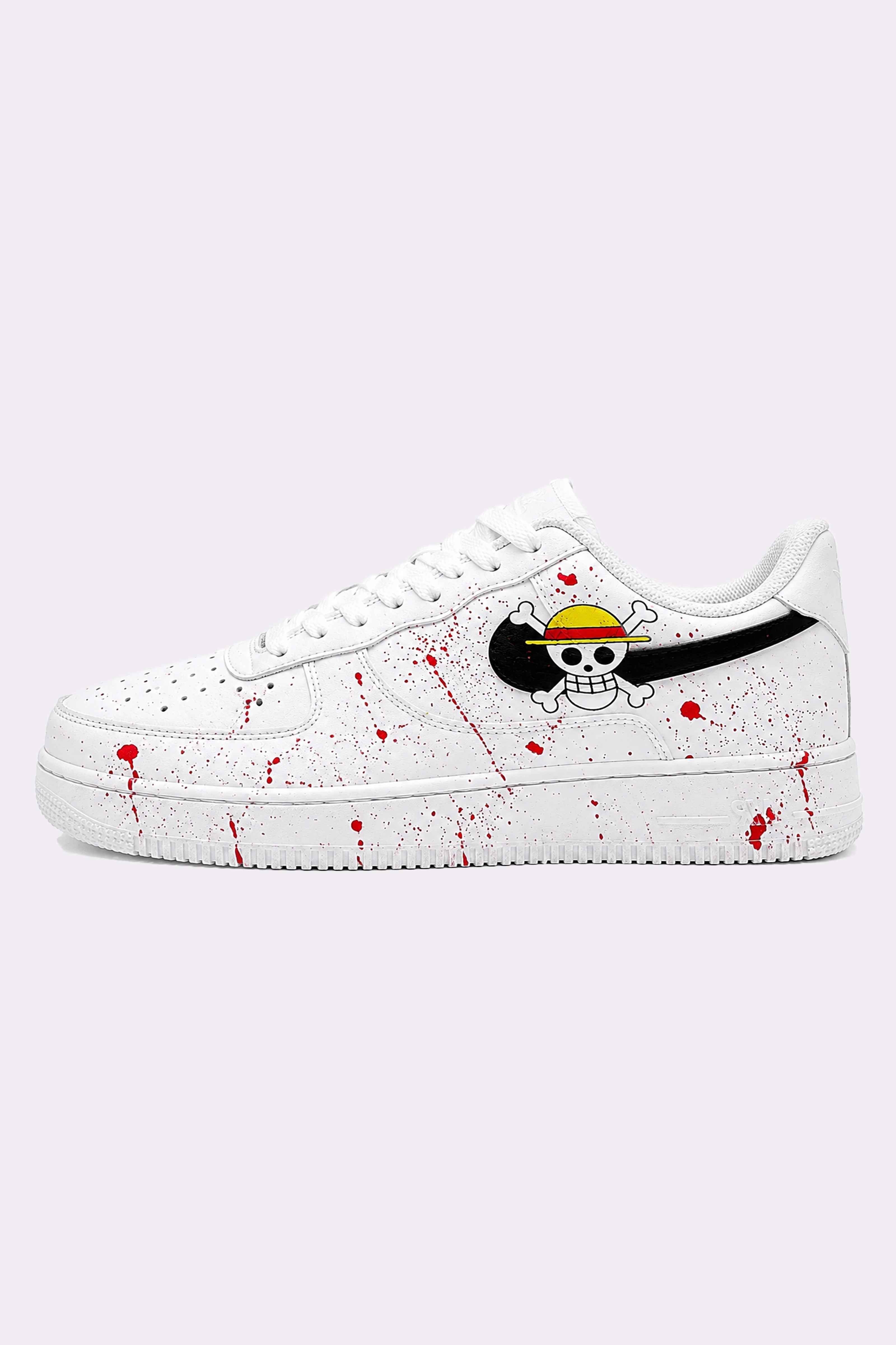 Luffy White Hand-Painted Shoes
