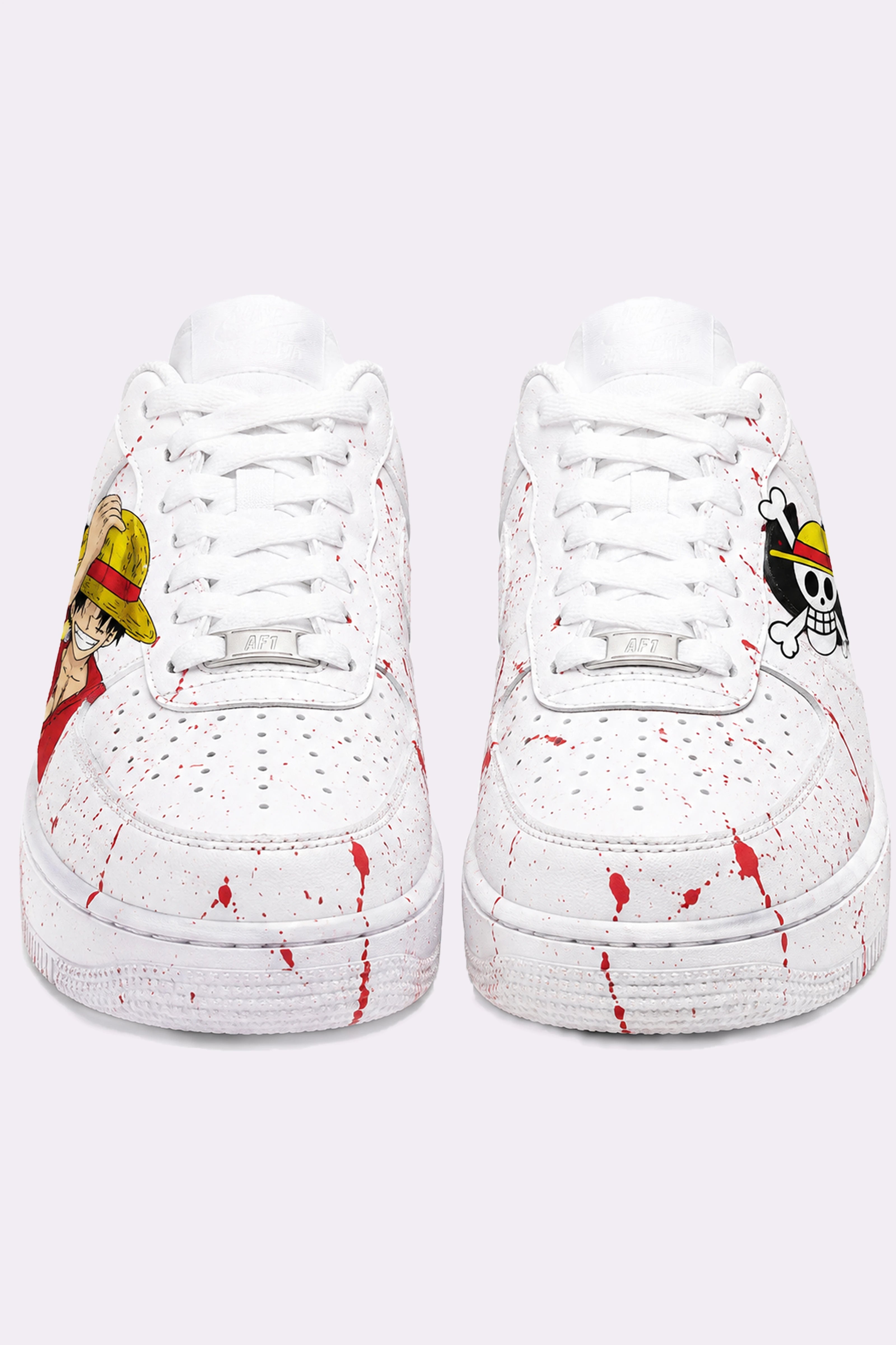 Luffy White Hand-Painted Shoes