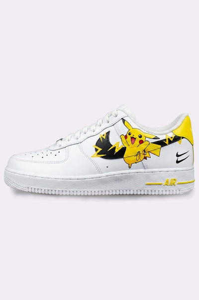 Pikachu White Hand-Painted AF1 Sneakers