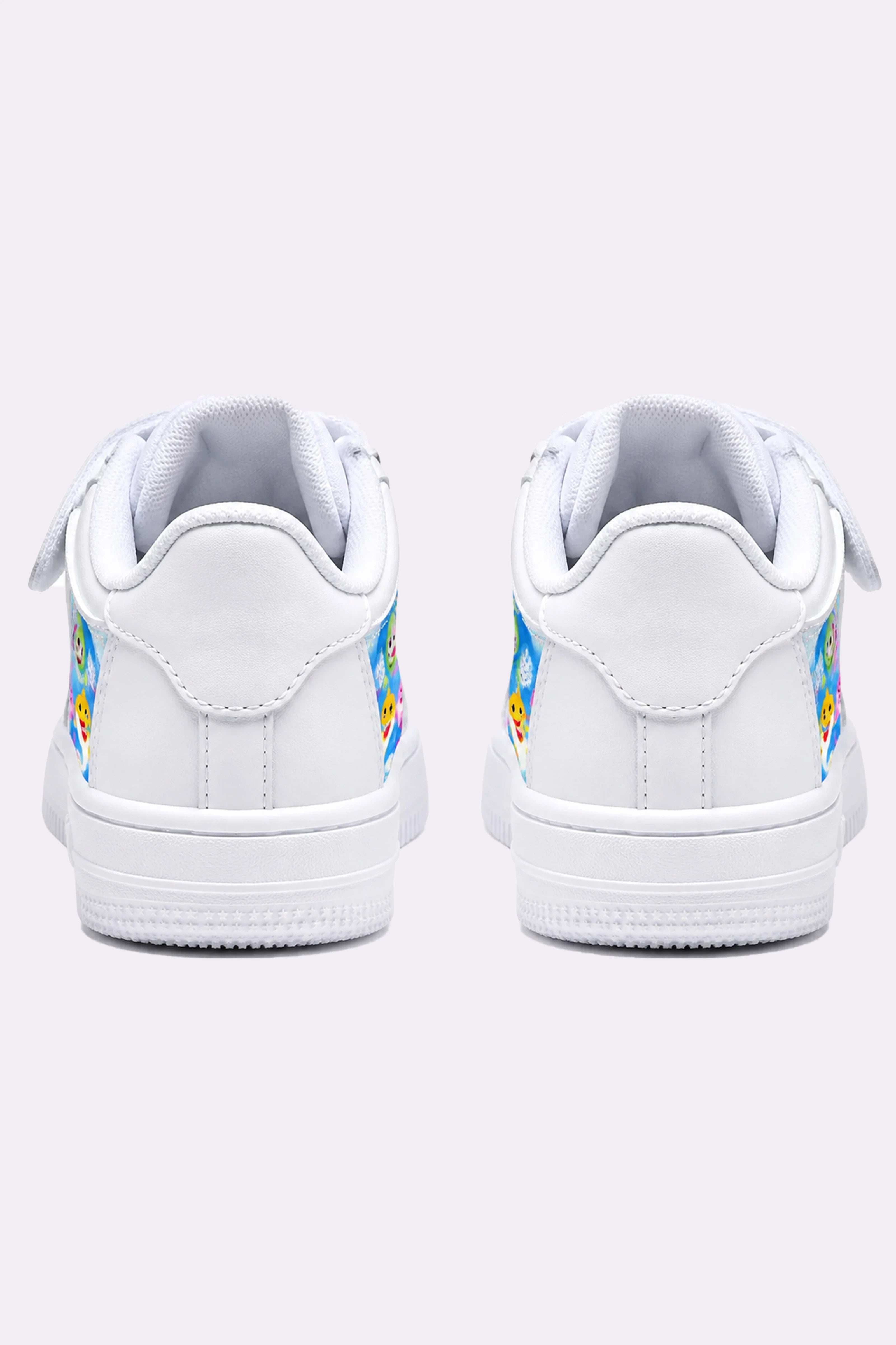 Baby Shark Hand-Painted White Sneakers