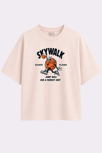 Skywalk Basketball Graphic Beige T-Shirt