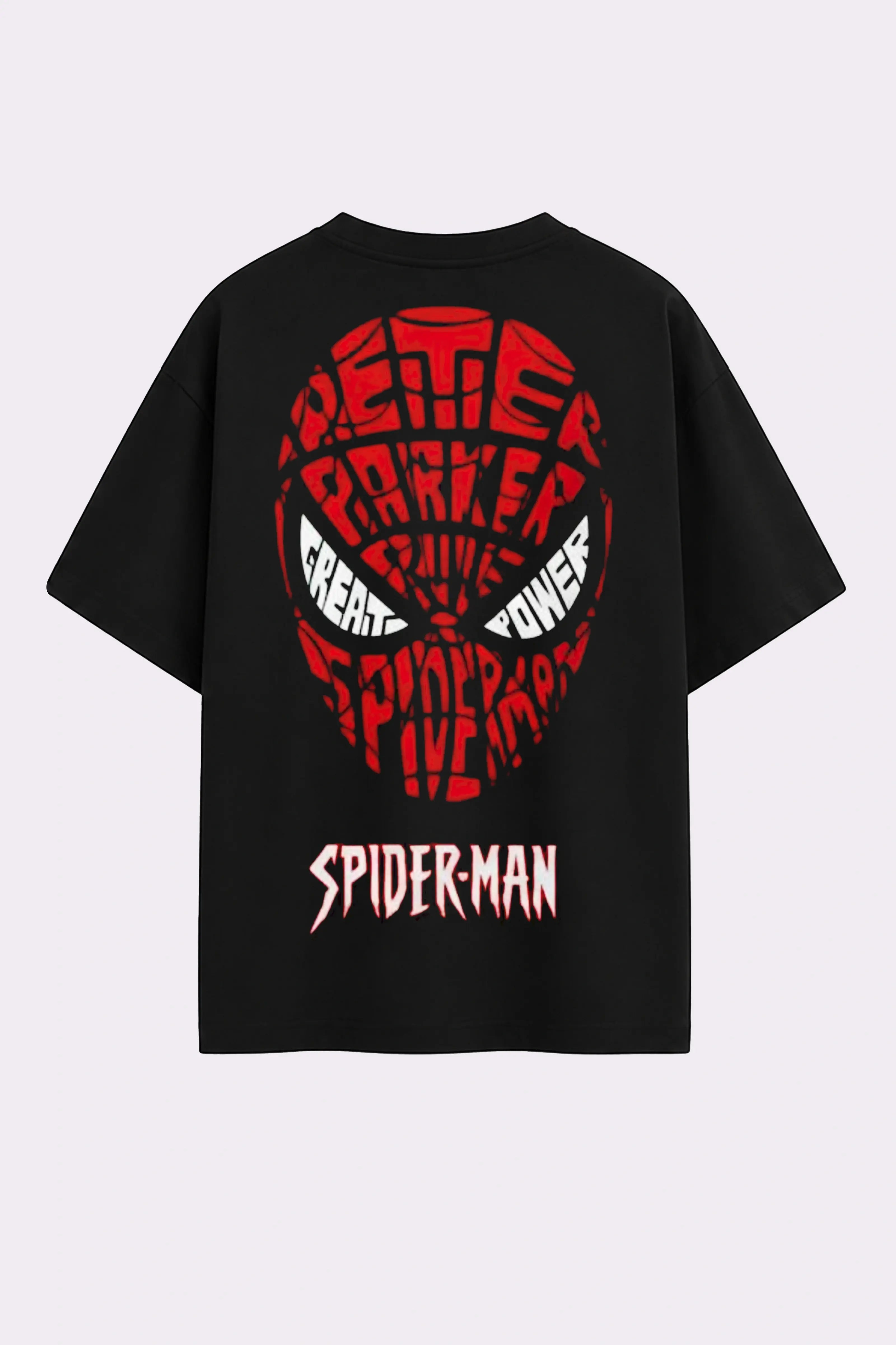 Spider Man Oversized Black T-Shirt