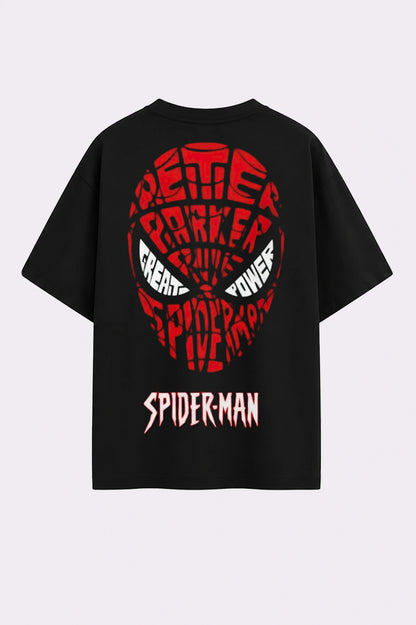 Spider Man Oversized Black T-Shirt