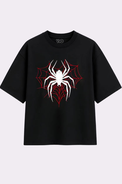 Peter Parker Spider Man Black Oversized T-Shirt