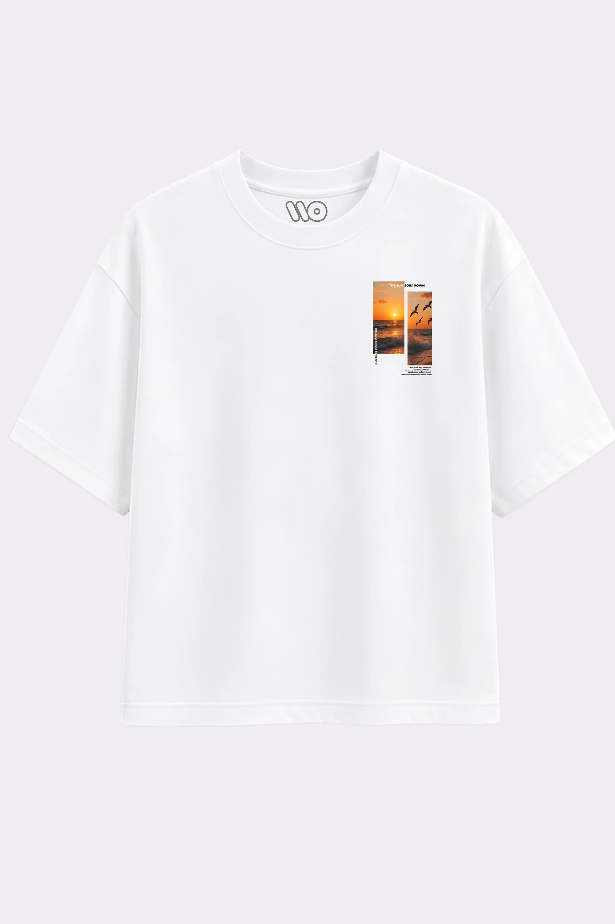 Beach Sunset White Oversized T-Shirt