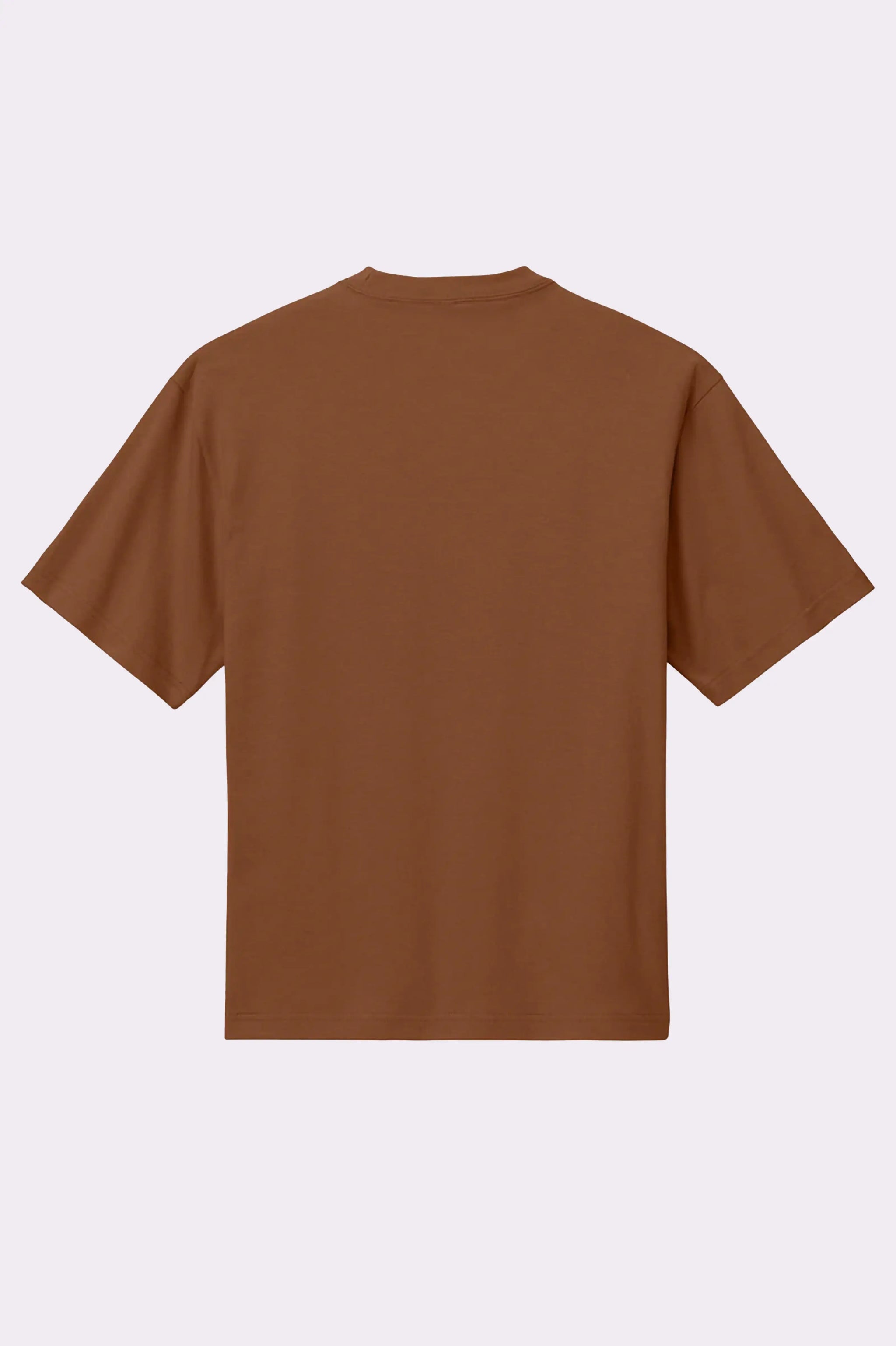 Brown Floral Artwork Embroidered T-Shirt