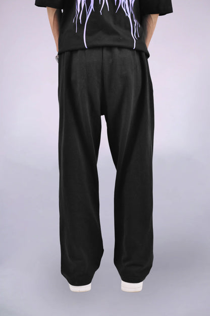 Black Pleated Formal Trousers for Men
