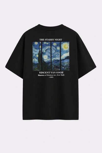 Starry Night Graphic Black T-Shirt