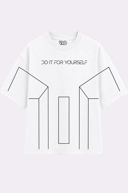 Do It Yourself White Oversized T-shirt