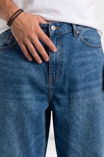 Washed Blue Loose Fit Jeans