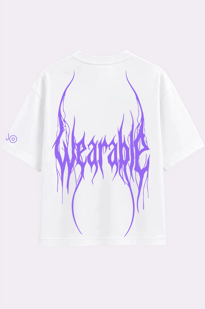 Death Metal White Oversized T-Shirt