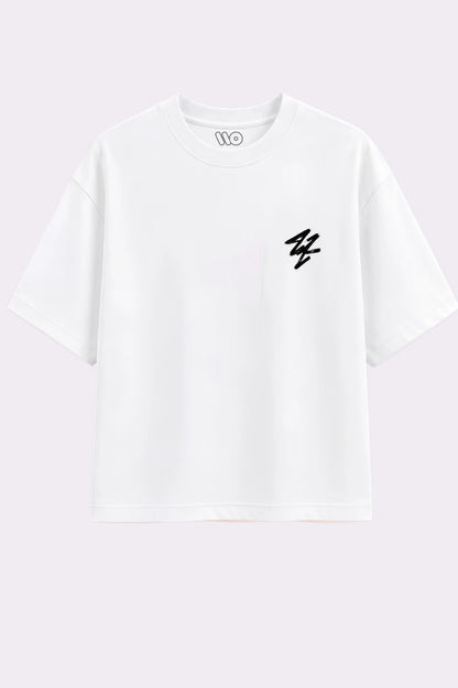 Disrupt Brushstroke White Graphic T-Shirt