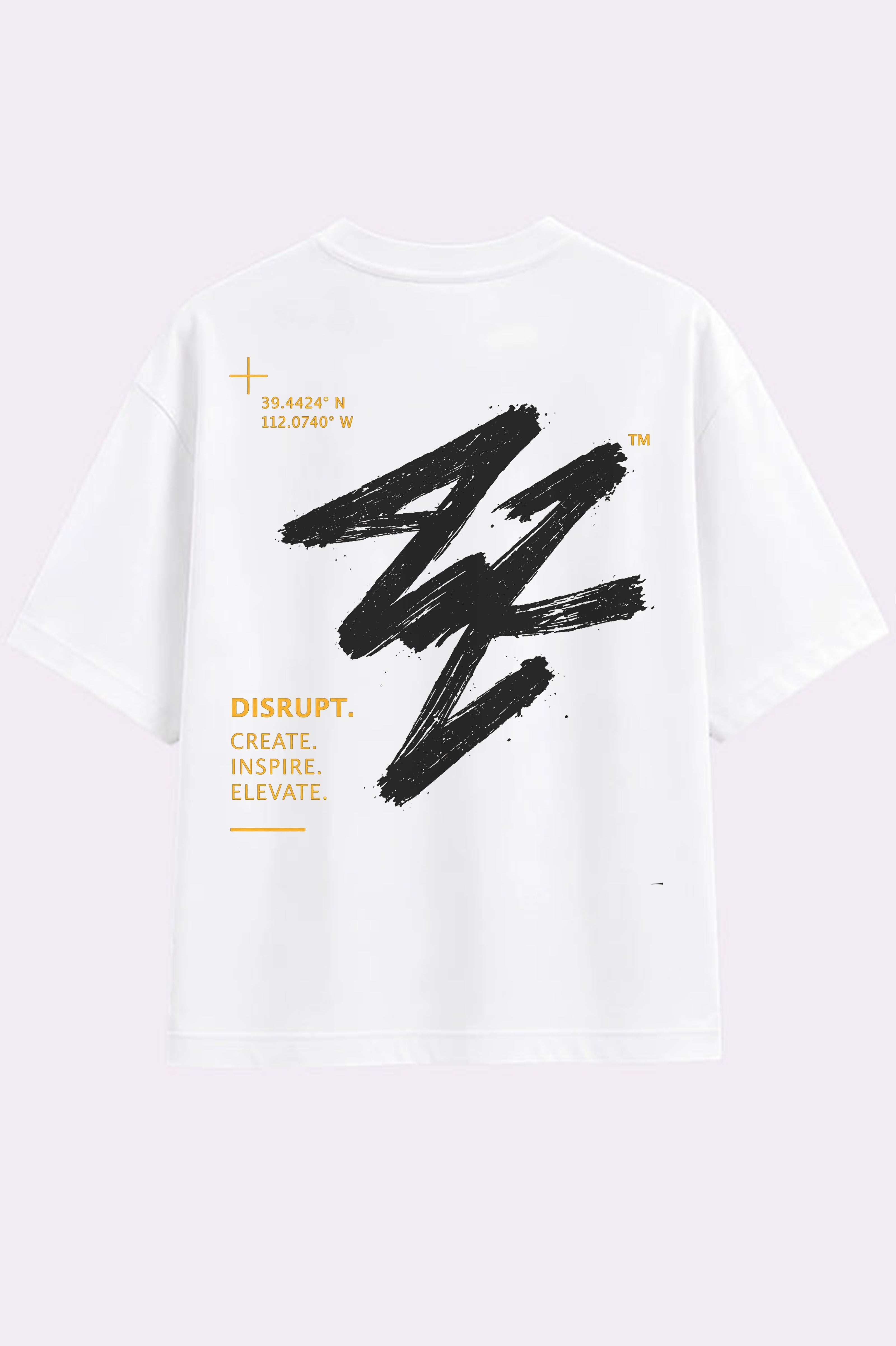 Disrupt Brushstroke White Graphic T-Shirt