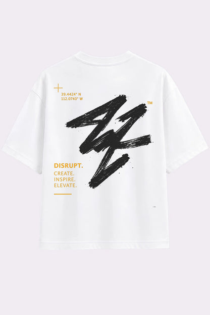 Disrupt Brushstroke White Graphic T-Shirt