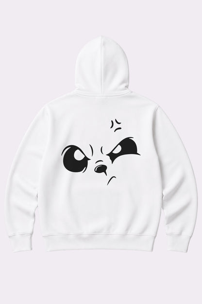 Grumpy Face White Teen Hoodie