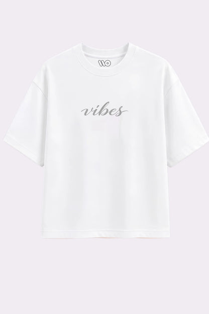 Vibes White Oversized Streetwear T-Shirt