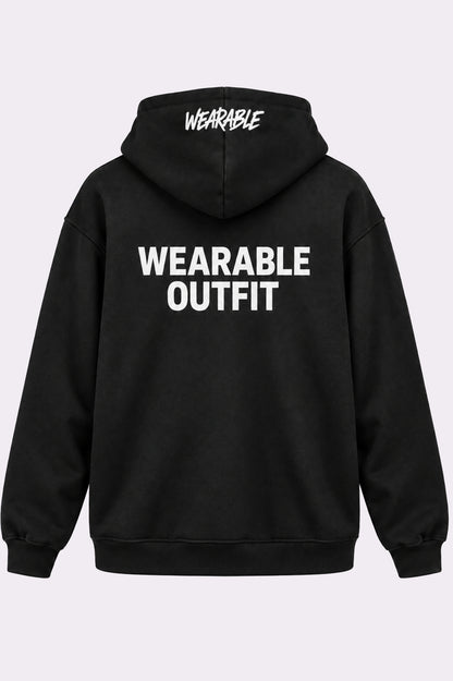 Lightning Print Black Pullover Hoodie